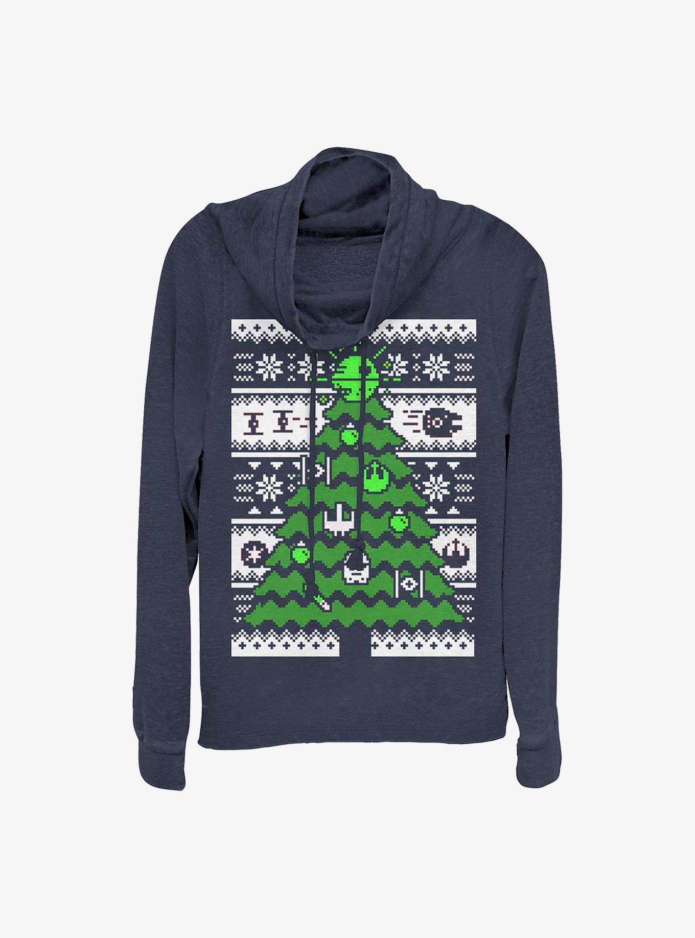 Star Wars Galactic Tree Cowlneck Long-Sleeve Girls Top, , hi-res