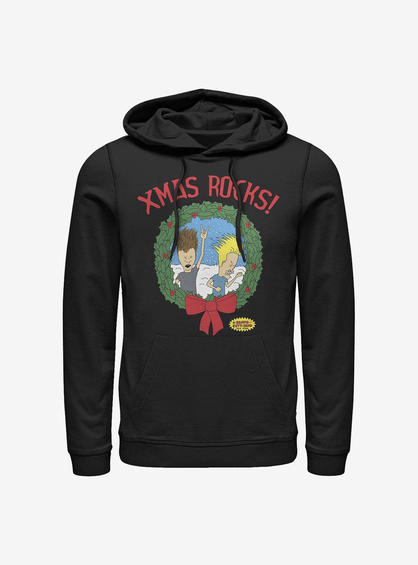 Beavis And Butt-Head Wreath Hoodie, BLACK, hi-res