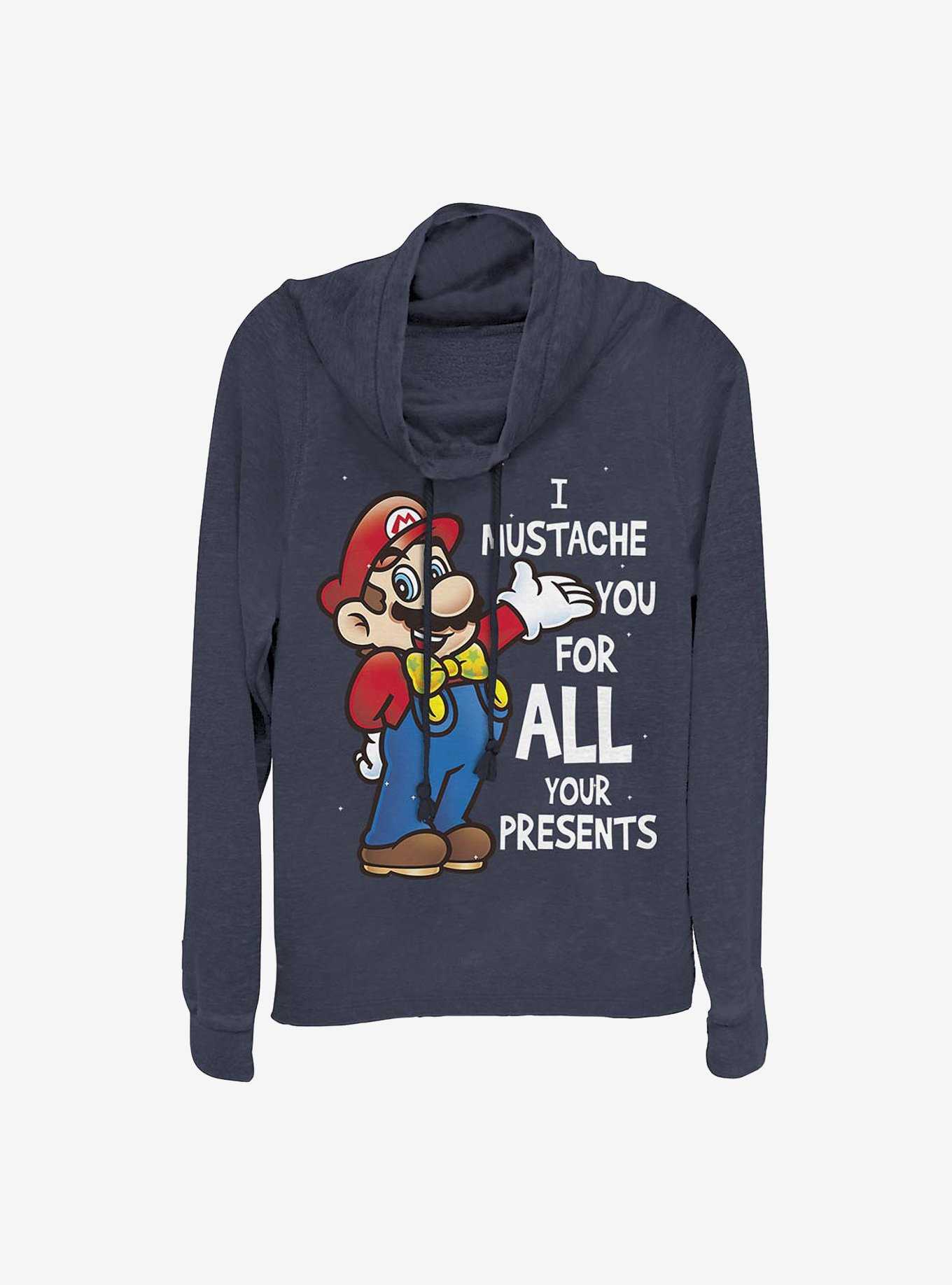 Nintendo Mario All Your Presents Presents Cowlneck Long-Sleeve Girls Top, , hi-res