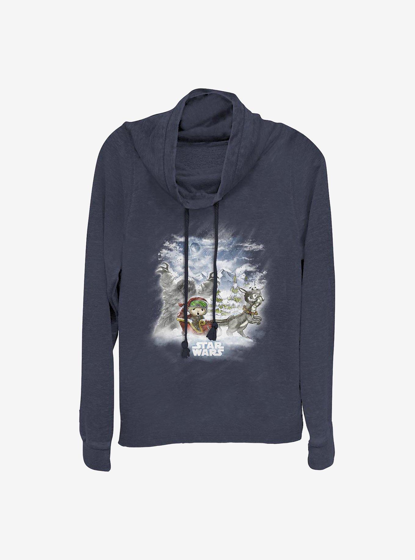 Star Wars Lukes Holiday Story Cowlneck Long-Sleeve Girls Top, , hi-res