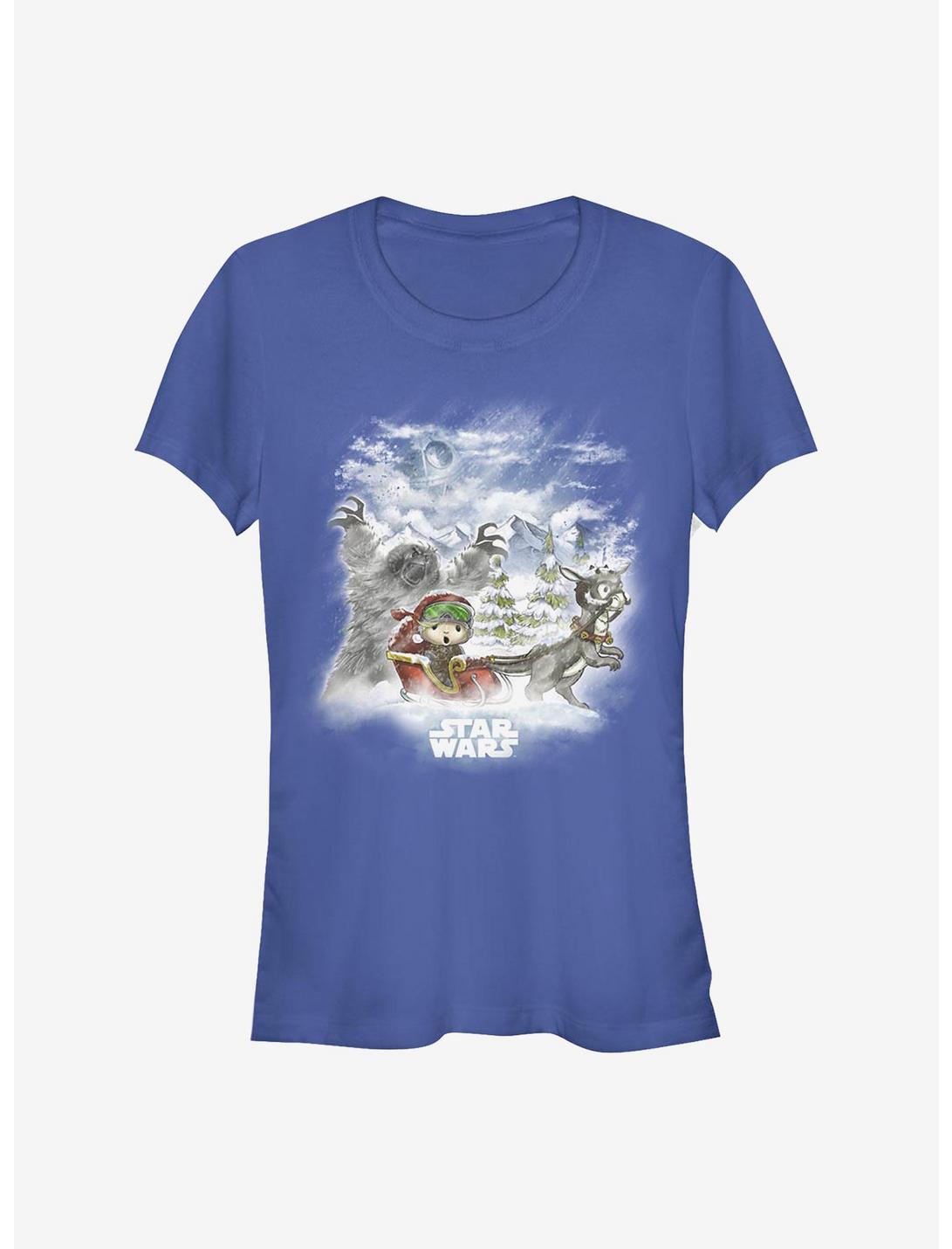 Star Wars Lukes Holiday Story Girls T-Shirt, ROYAL, hi-res