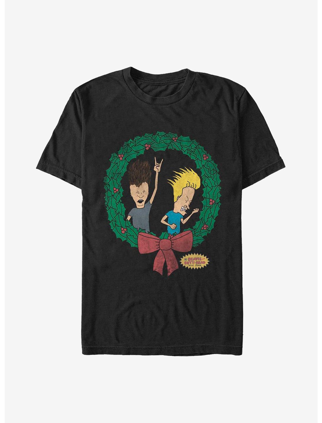 Beavis And Butt-Head Holiday Spirit T-Shirt, BLACK, hi-res