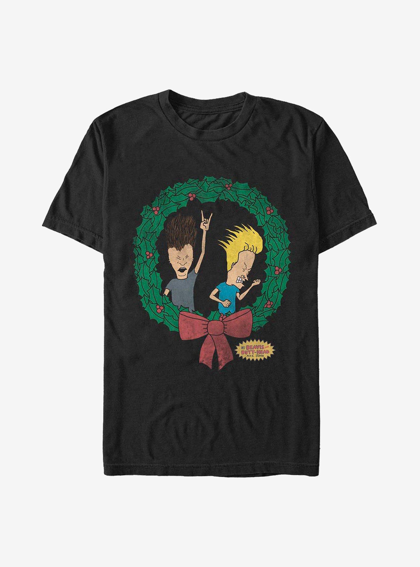 Beavis And Butt-Head Holiday Spirit T-Shirt, BLACK, hi-res