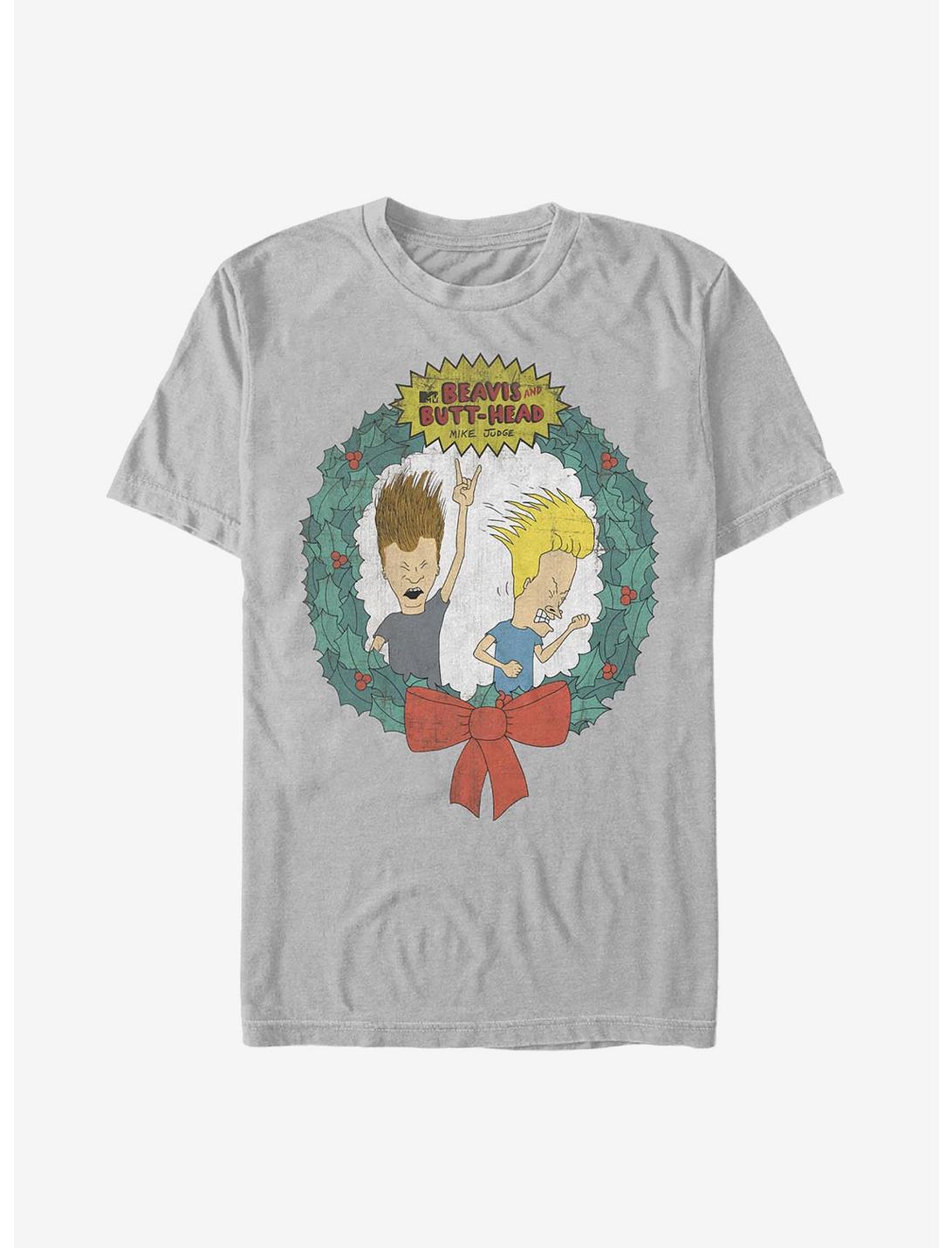 Beavis And Butt-Head Metal Christmas T-Shirt, SILVER, hi-res
