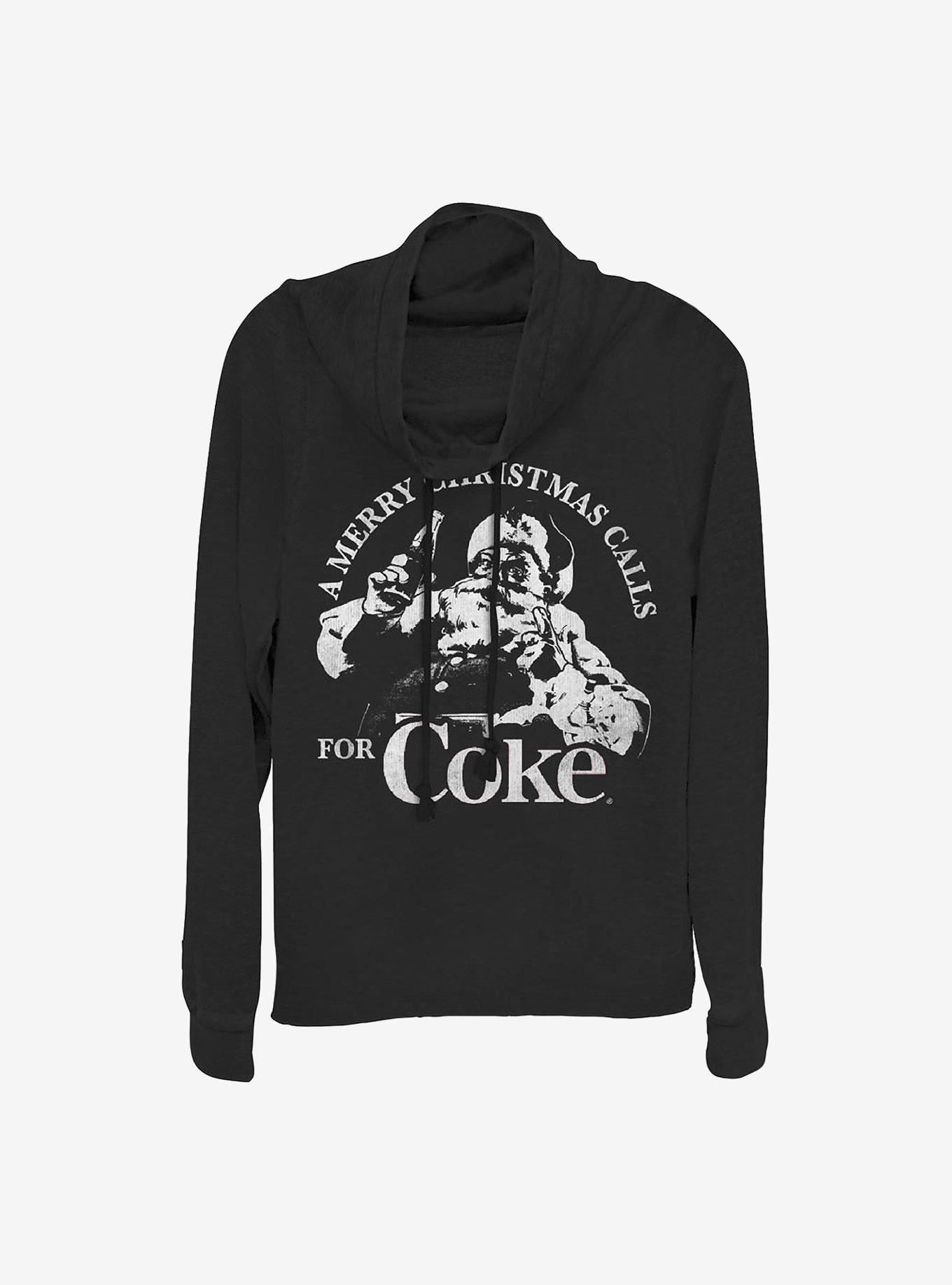 Coke A Merry Christmas Calls Cowlneck Long-Sleeve Girls Top, , hi-res