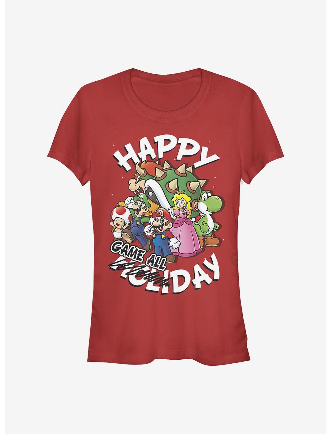 Nintendo Mario Happy Game Day Girls T-Shirt, RED, hi-res
