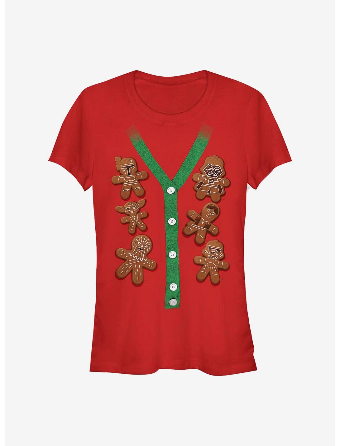 Star Wars Christmas Vest Holiday Cookies Girls T-Shirt, RED, hi-res