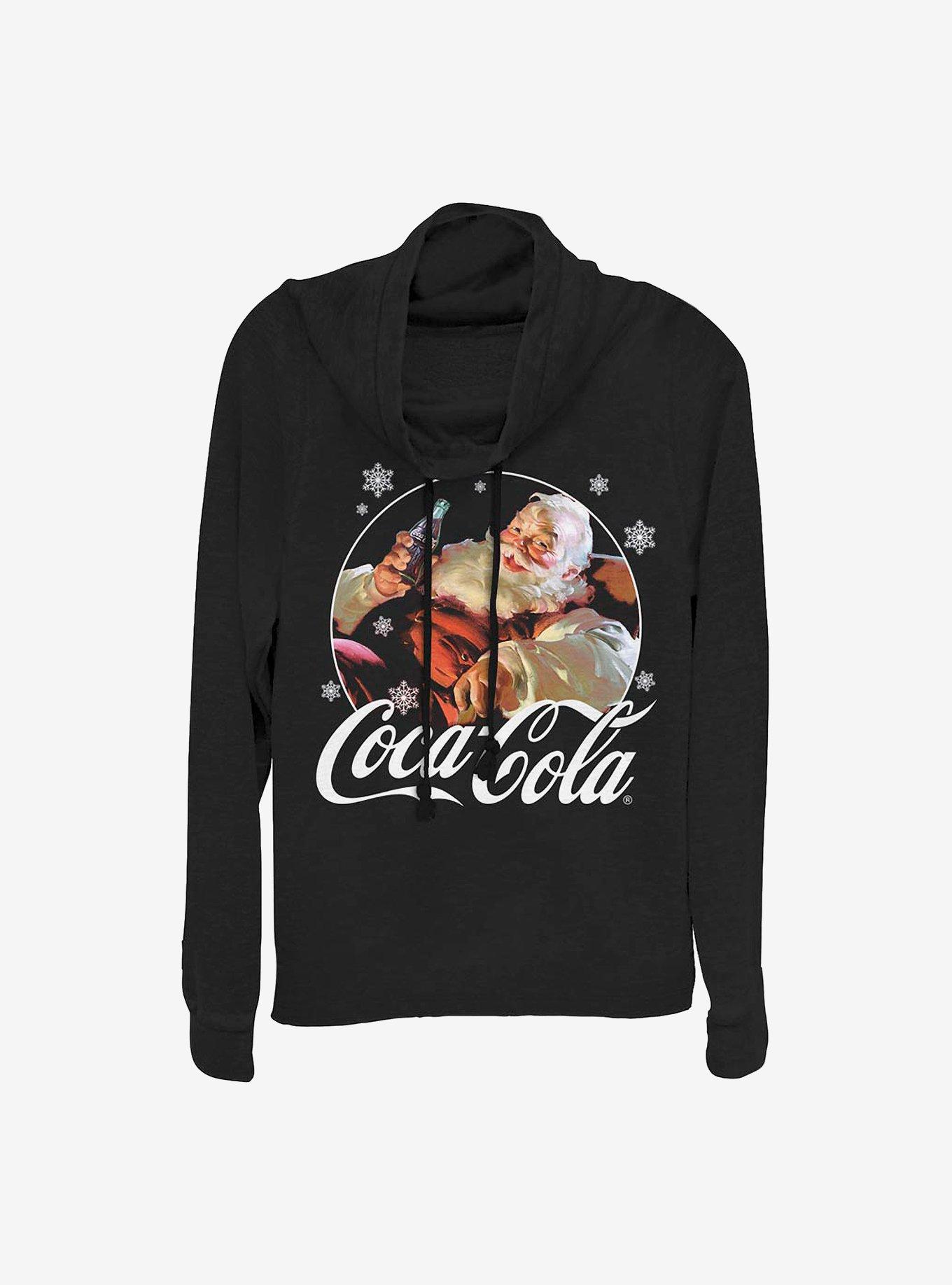 Coke Coca-Cola Santa Cowlneck Long-Sleeve Girls Top, , hi-res