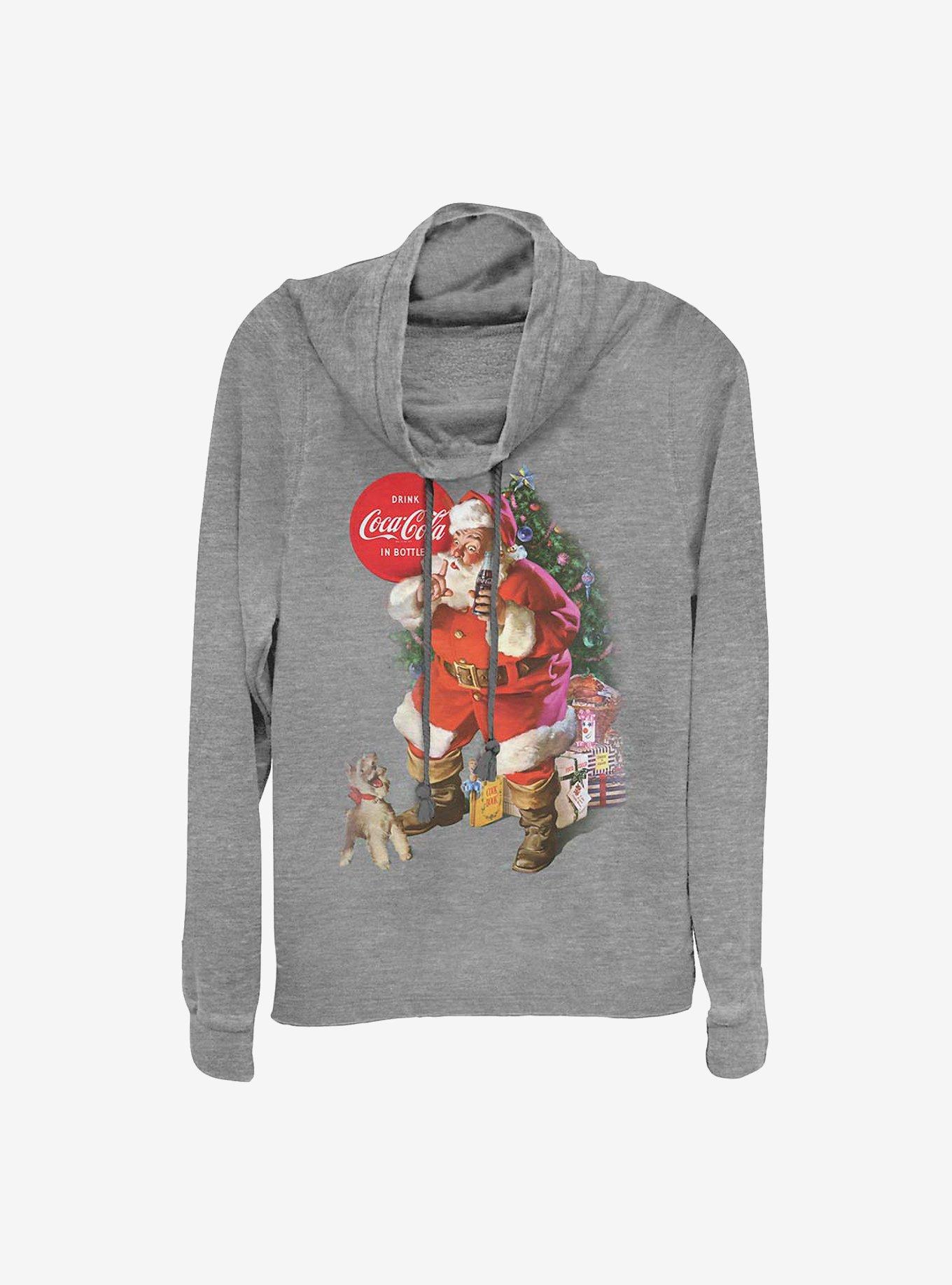 Coke Coca-Cola Surprised Puppy Cowlneck Long-Sleeve Girls Top, , hi-res