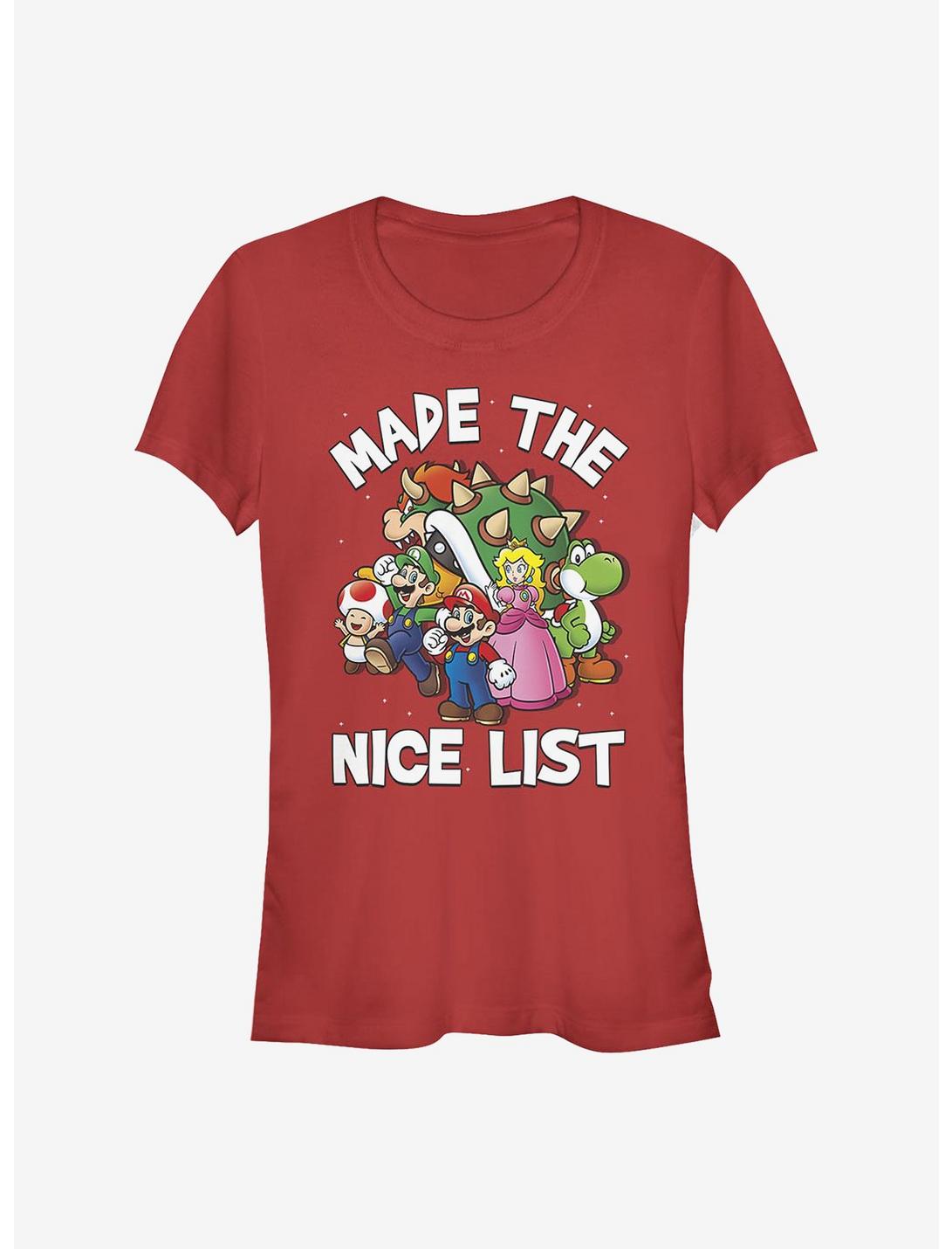 Nintendo Mario Nice List Girls T-Shirt, RED, hi-res