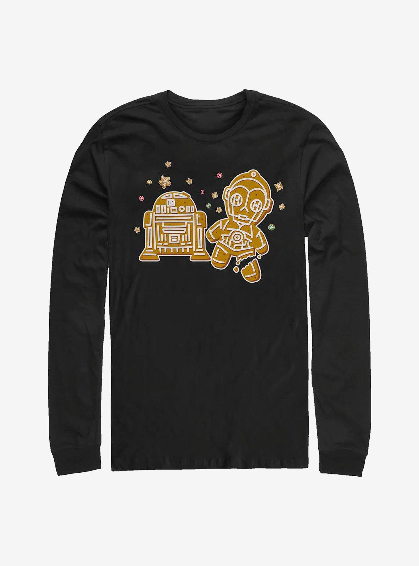 Star Wars Best Buds Gingerbread Cookies Crack Long-Sleeve T-Shirt, BLACK, hi-res