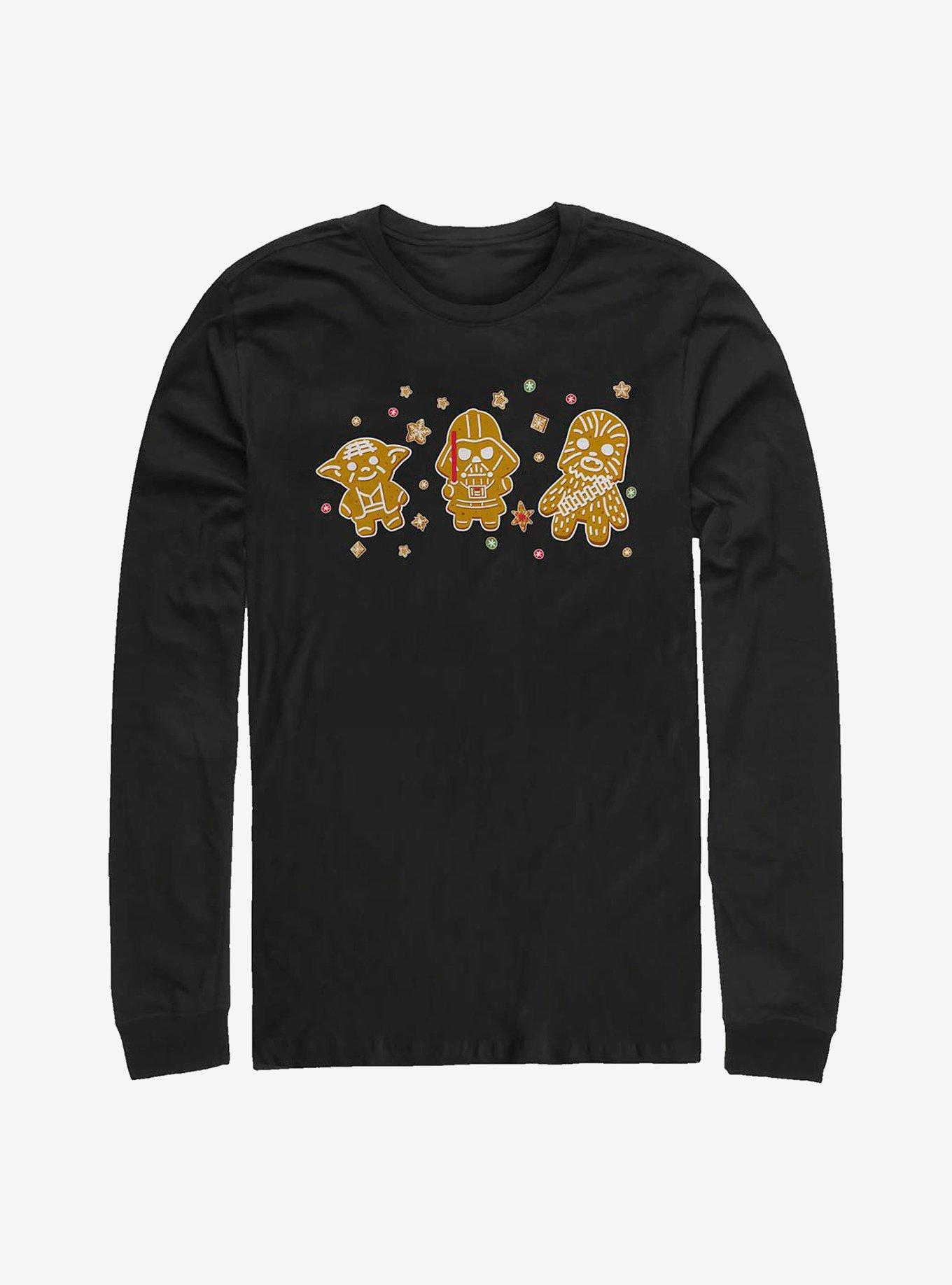 Star Wars Three Gingerbread Cookies Long-Sleeve T-Shirt, BLACK, hi-res