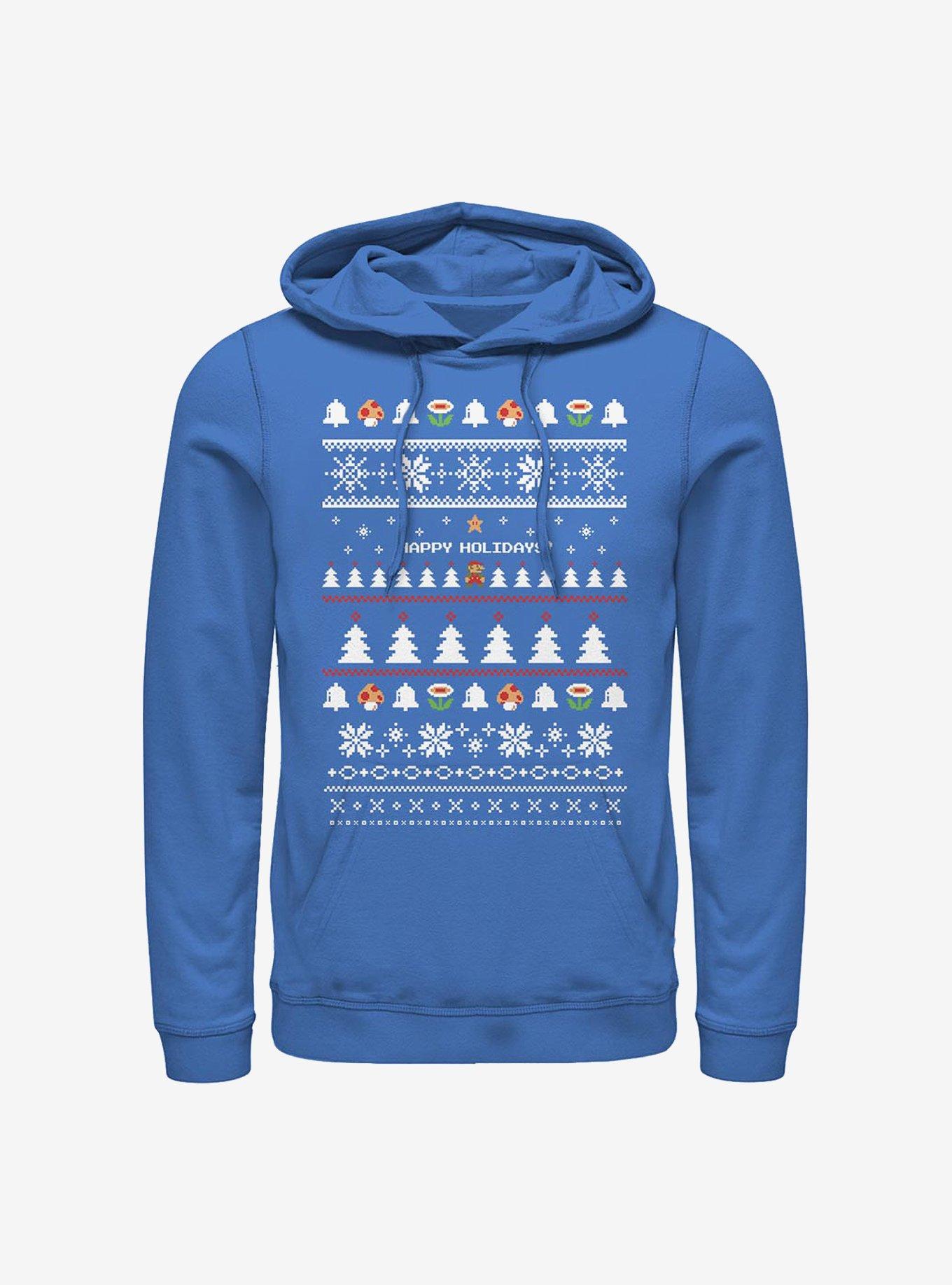 Nintendo Mario It's A Holiday Hoodie, ROYAL, hi-res