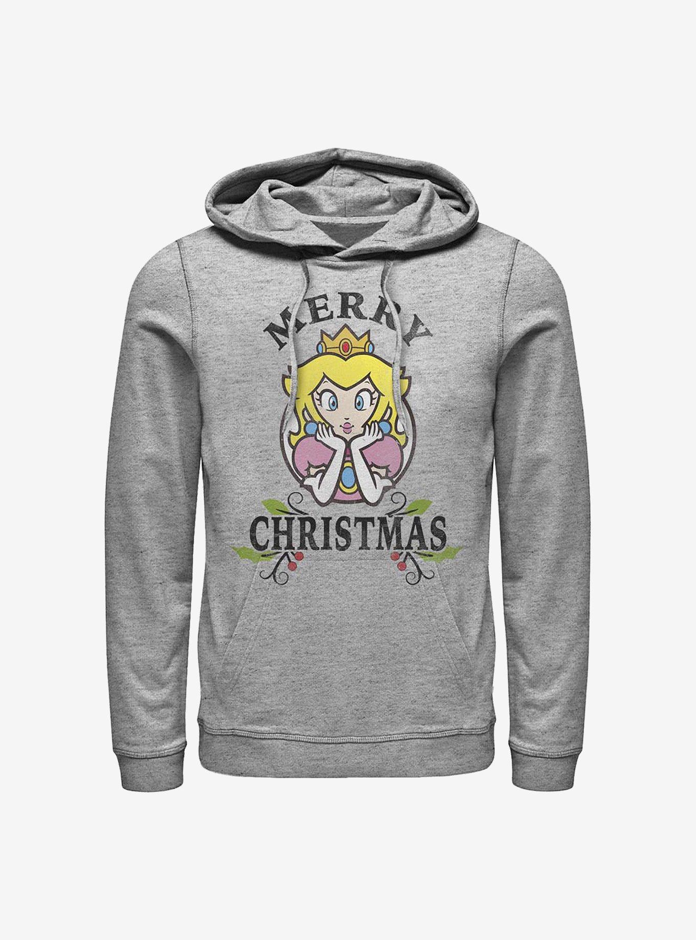 Nintendo Mario Princess Peach Holiday Hoodie, ATH HTR, hi-res