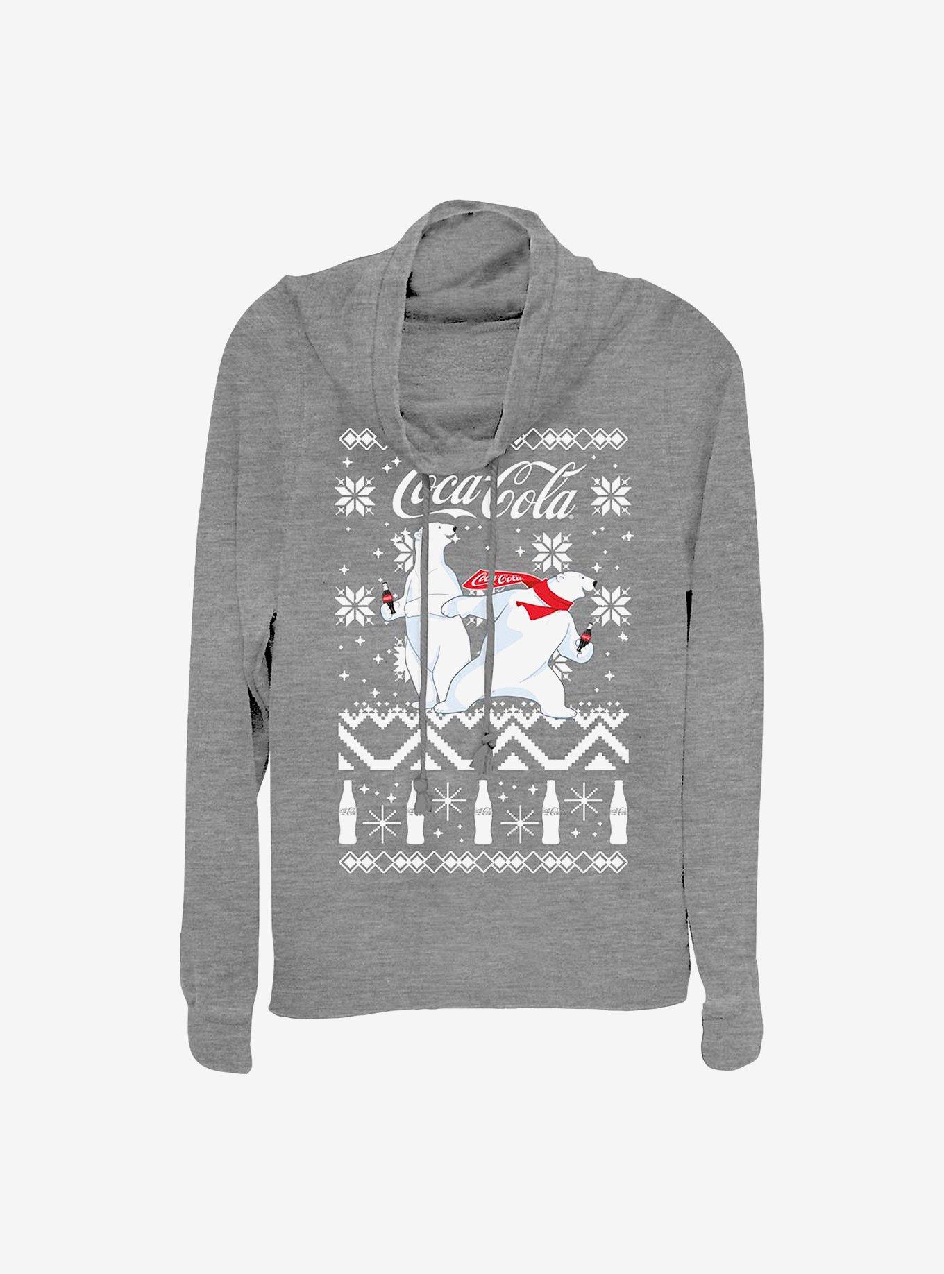 Coke Holiday Bears Cowlneck Long-Sleeve Girls Top