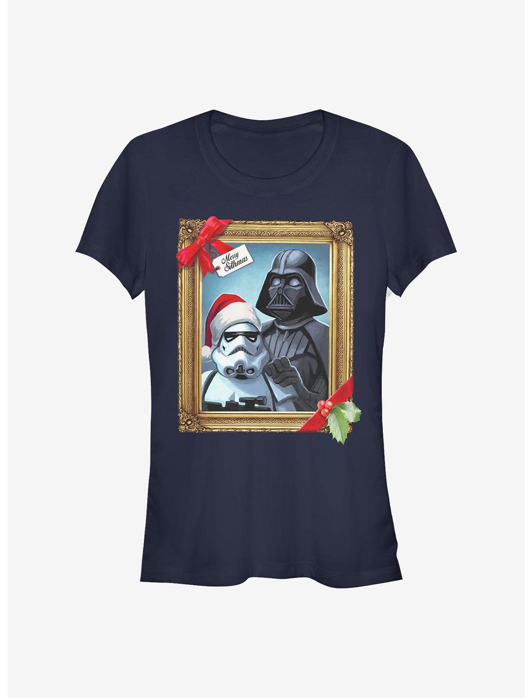 Star Wars Sithmas Holiday Frame Girls T-Shirt, NAVY, hi-res