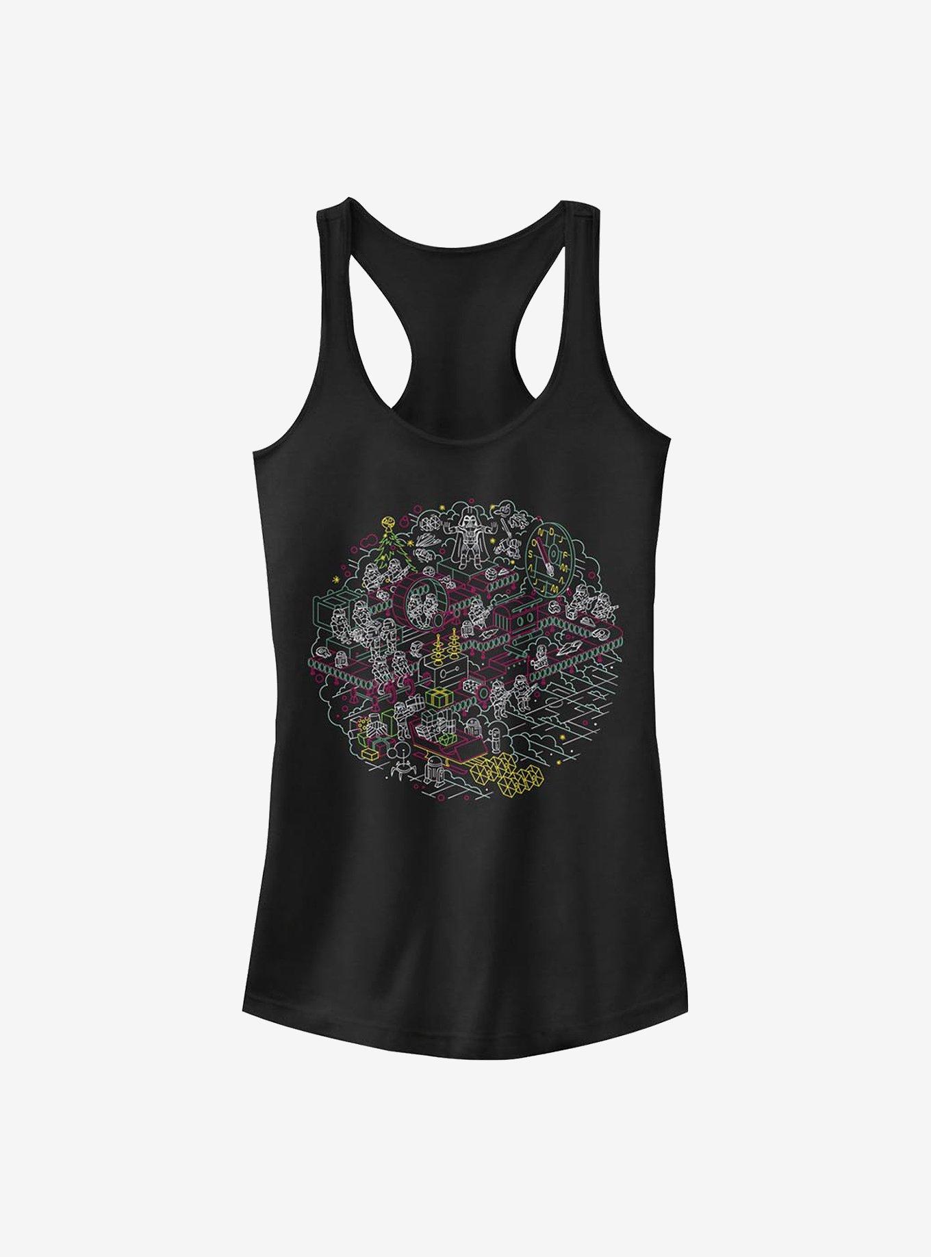 Star Wars Linear Holiday Girls Tank, BLACK, hi-res