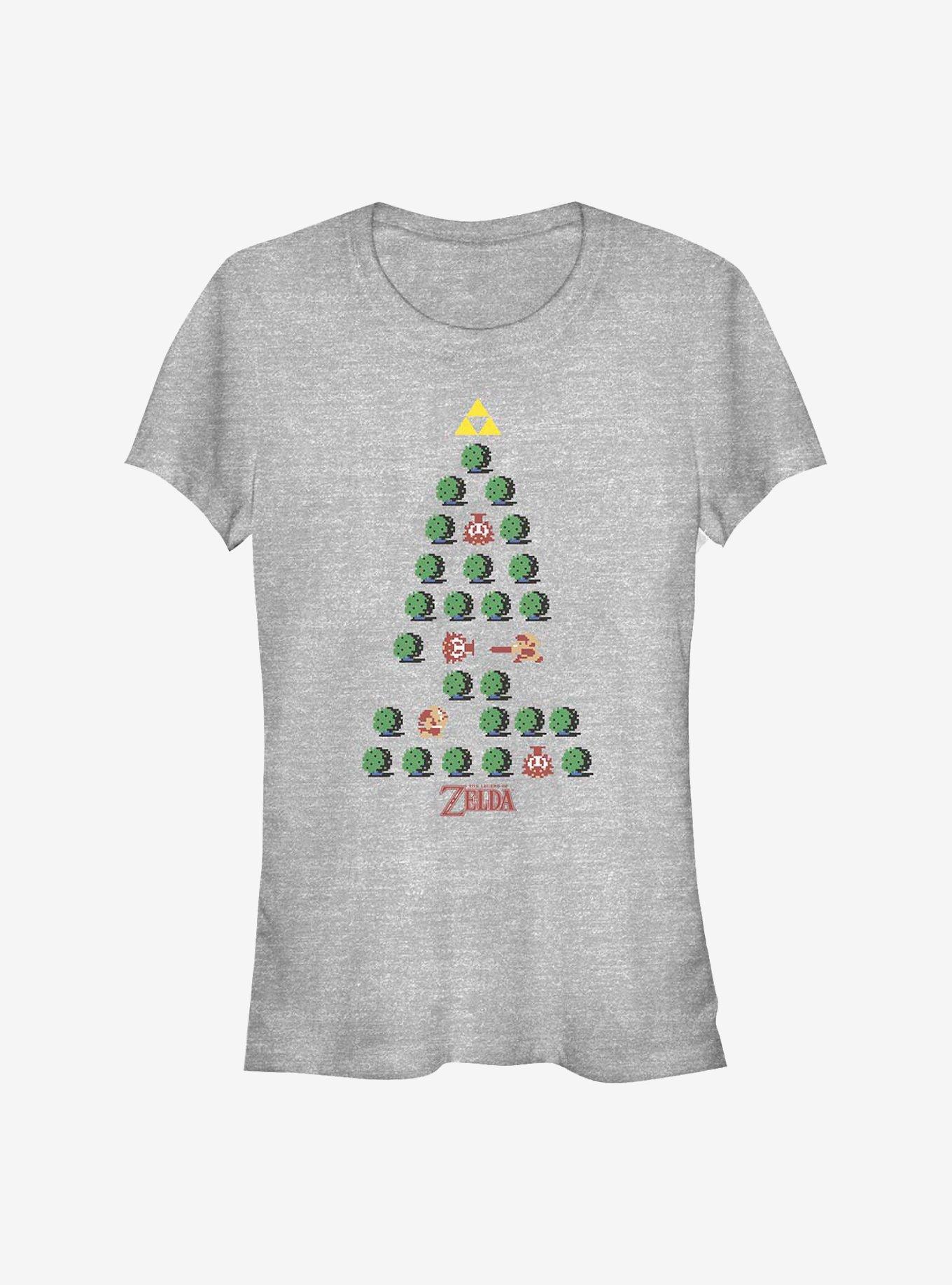 Nintendo The Legend Of Zelda Christmas Tree Girls T-Shirt, ATH HTR, hi-res