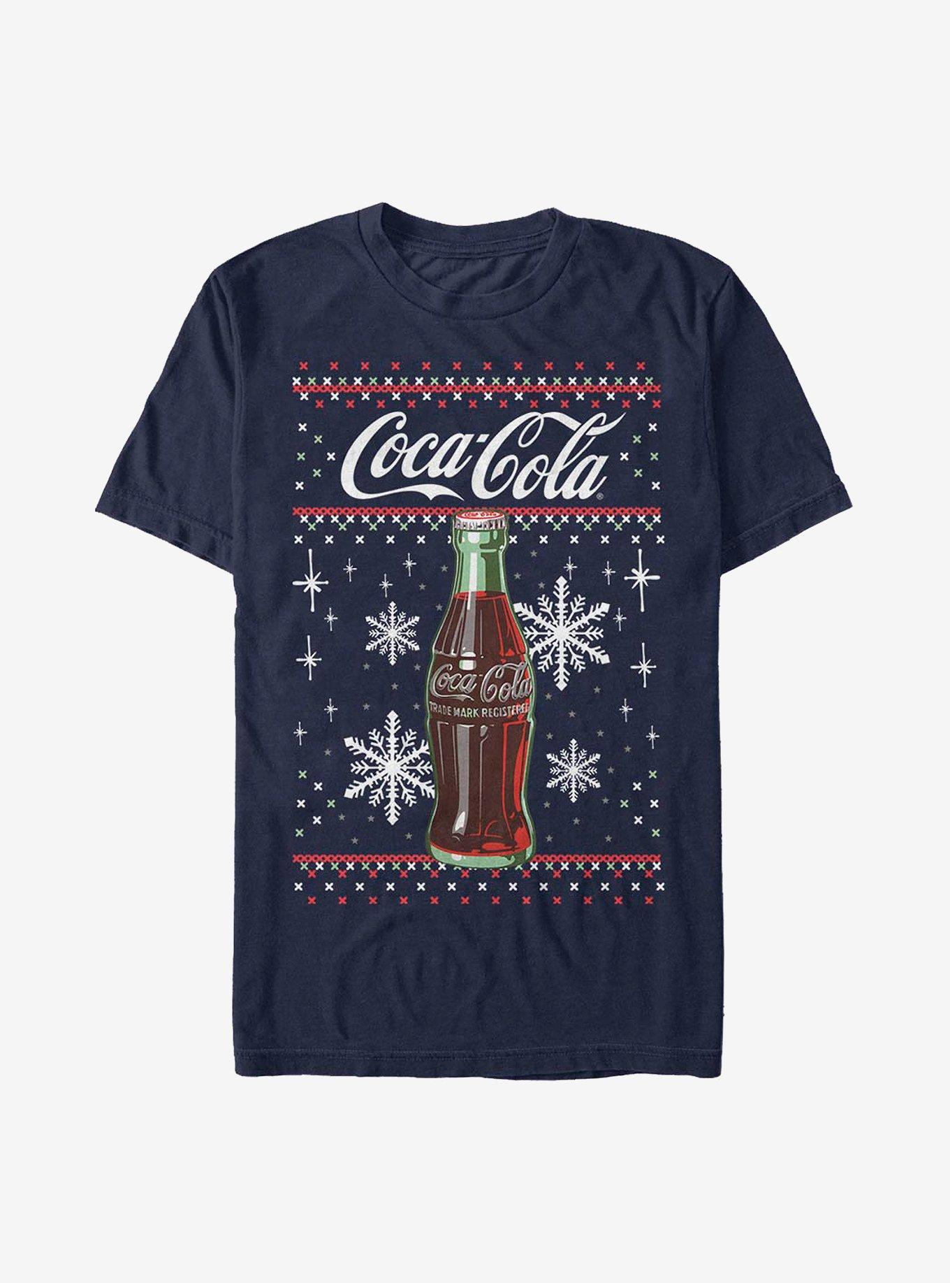 Coke Bottle Snowflakes T-Shirt, NAVY, hi-res