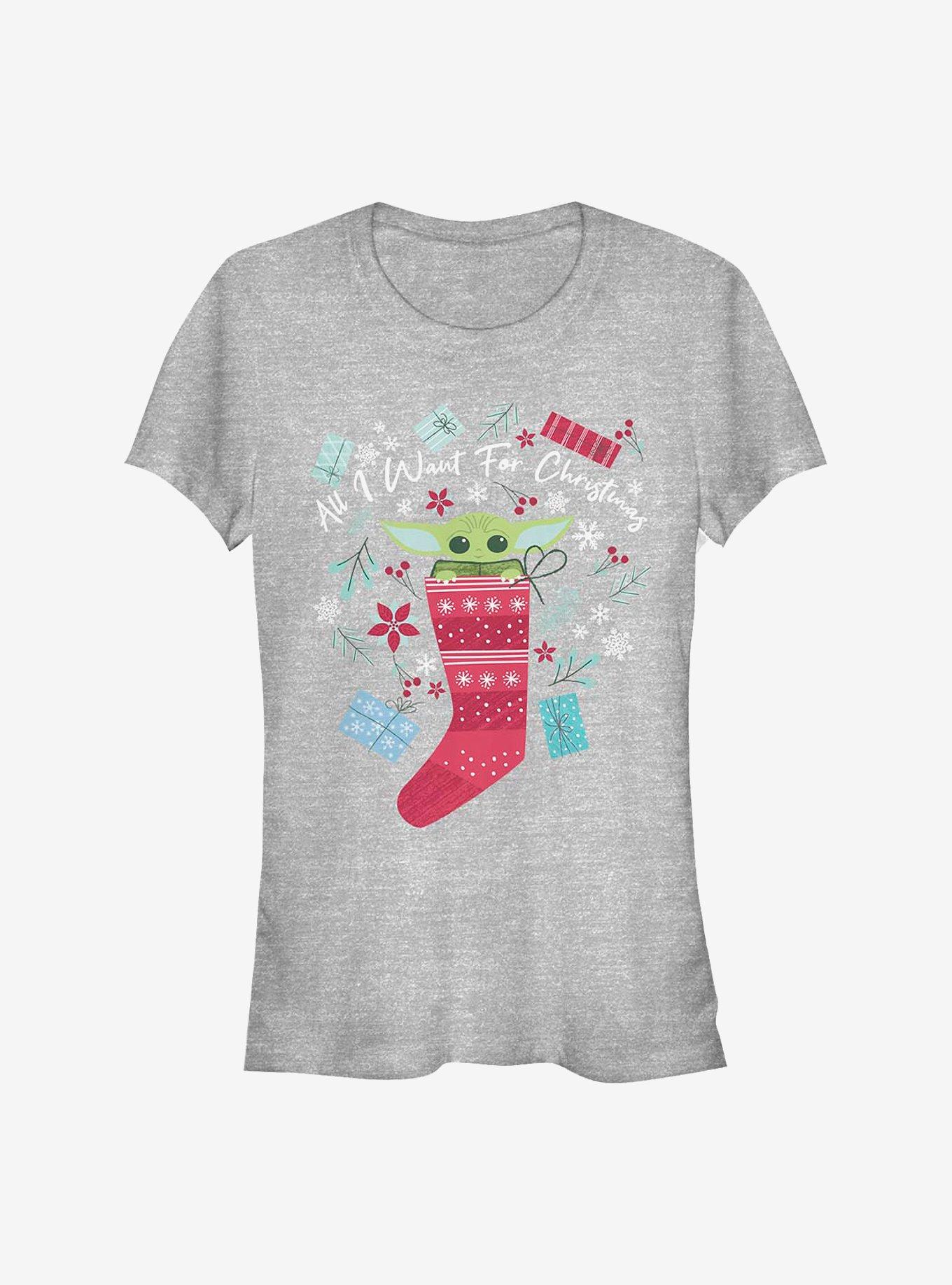 Star Wars The Mandalorian The Child All I Want For Christmas Girls T-Shirt, ATH HTR, hi-res