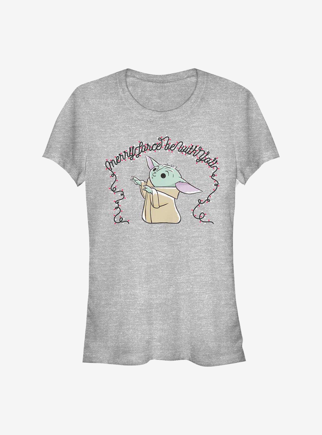 Star Wars The Mandalorian The Child Merry Force Be With You Lights Girls T-Shirt, , hi-res