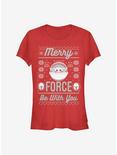 Star Wars The Mandalorian The Child Merry Force Girls T-Shirt, RED, hi-res