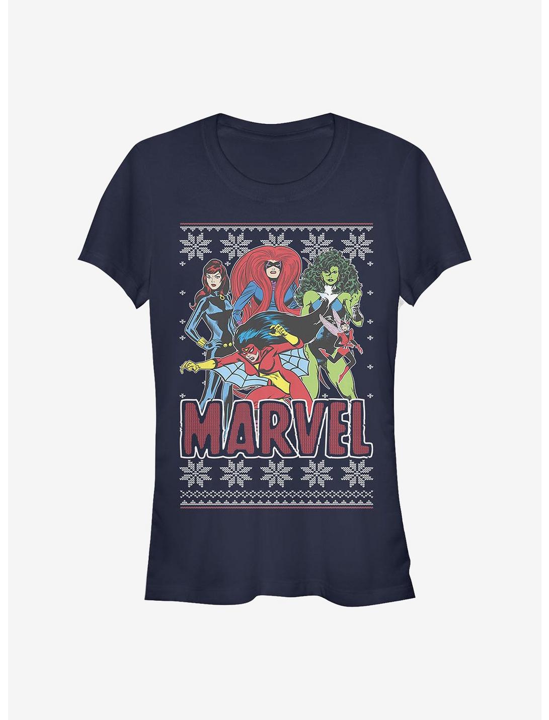 Marvel Avengers Heroines Girls T-Shirt, NAVY, hi-res