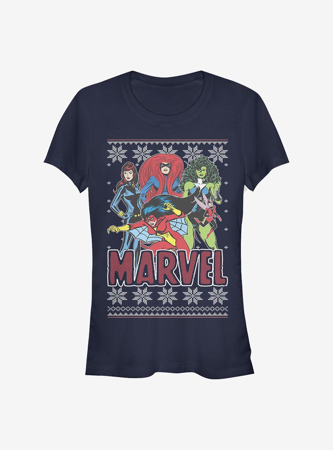 Marvel Avengers Heroines Girls T-Shirt, NAVY, hi-res