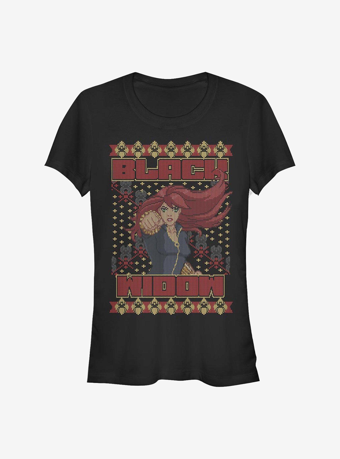 Marvel Black Widow Ugly Holiday Girls T-Shirt, BLACK, hi-res