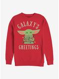 Star Wars The Mandalorian The Child Christmas Lights Crew Sweatshirt, RED, hi-res