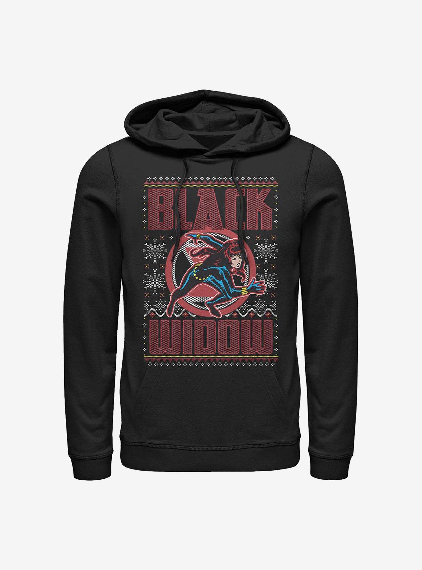 Marvel Black Widow Ugly Holiday Hoodie, BLACK, hi-res