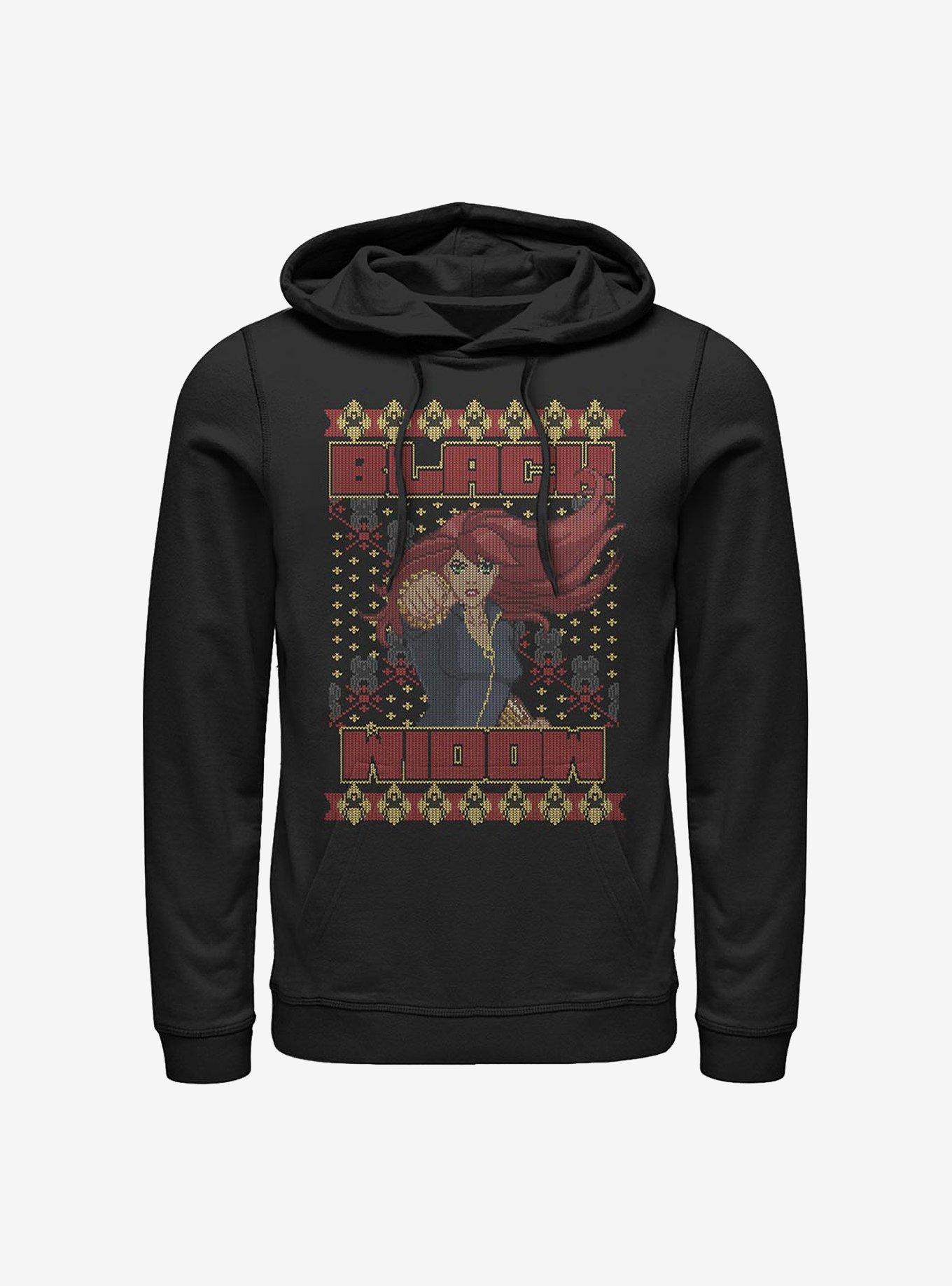 Marvel Black Widow Ugly Holiday Hoodie, BLACK, hi-res