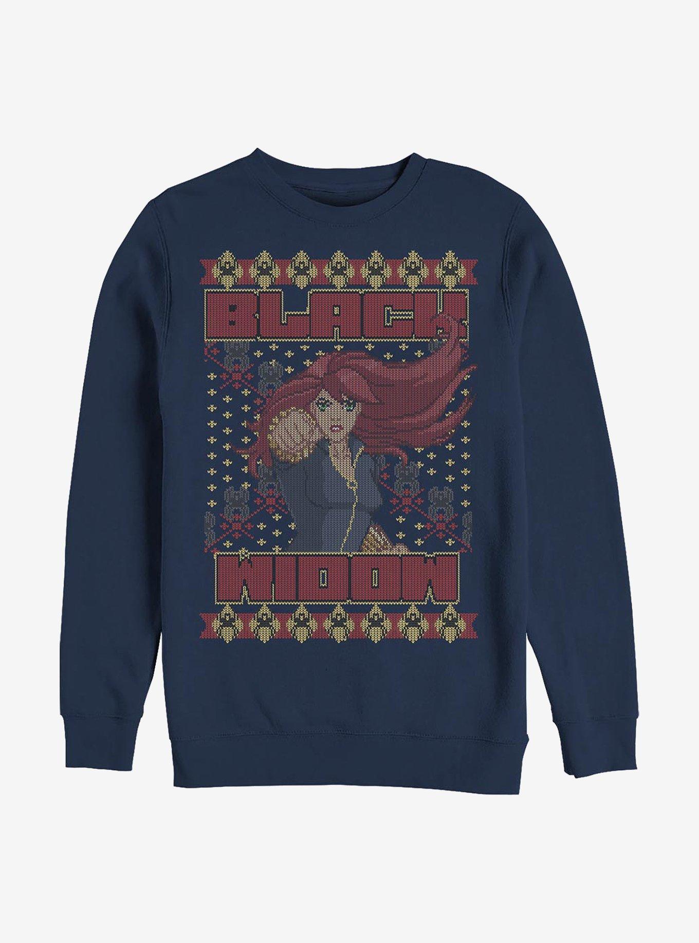 Marvel Black Widow Ugly Holiday Hoodie, NAVY, hi-res