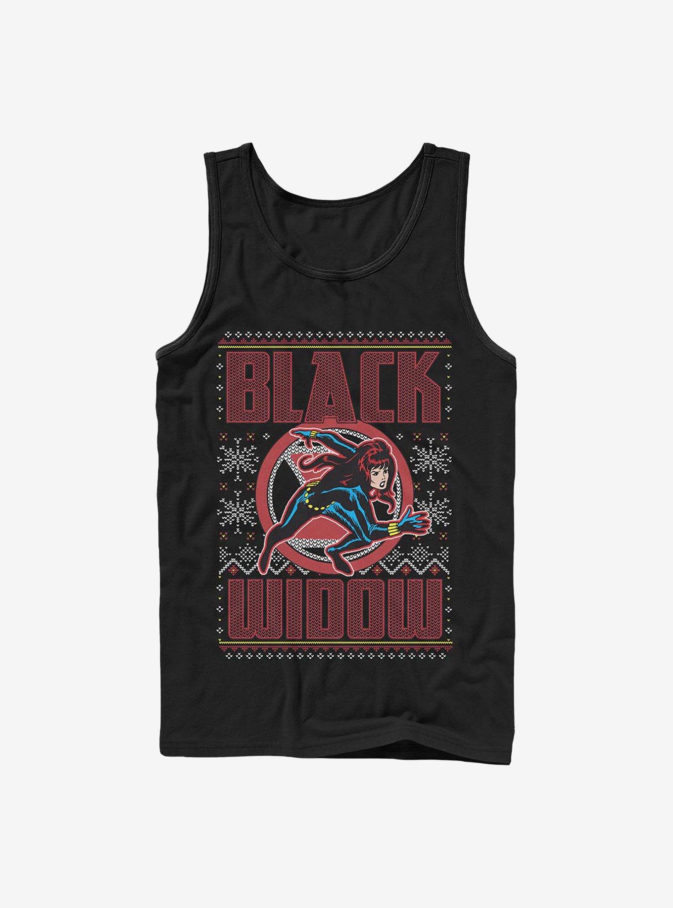 Marvel Black Widow Ugly Holiday Tank, BLACK, hi-res