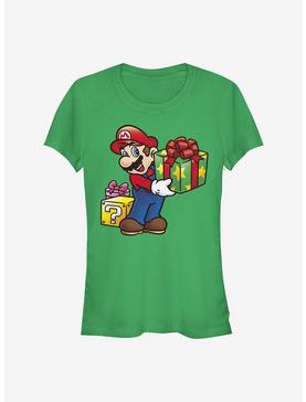 Nintendo Mario Christmas Present Girls T-Shirt, , hi-res