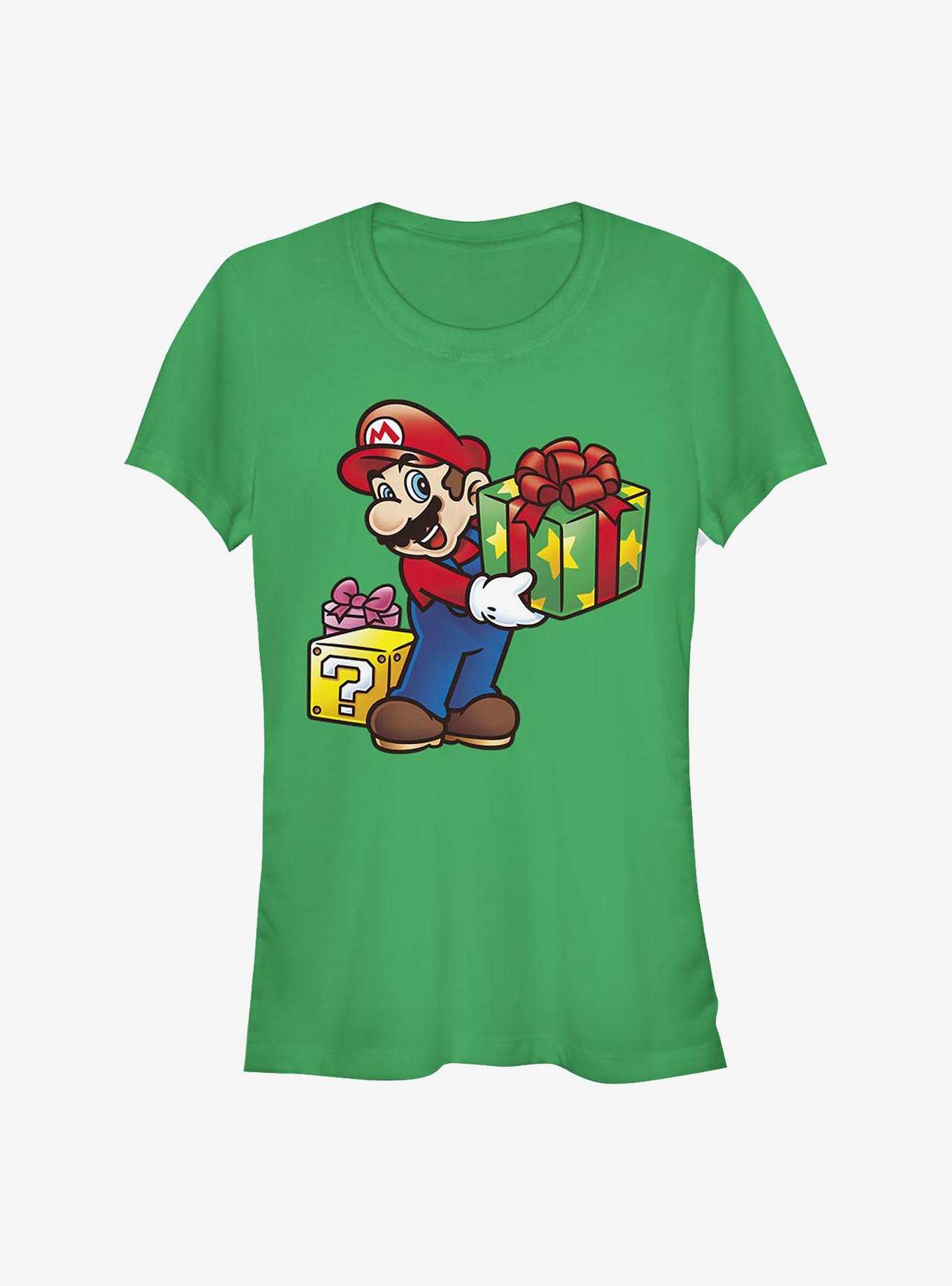 Nintendo Mario Christmas Present Girls T-Shirt, , hi-res