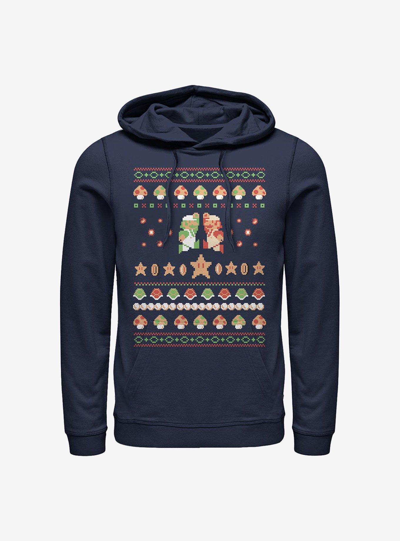 Nintendo Mario Holiday Friendship Hoodie, NAVY, hi-res