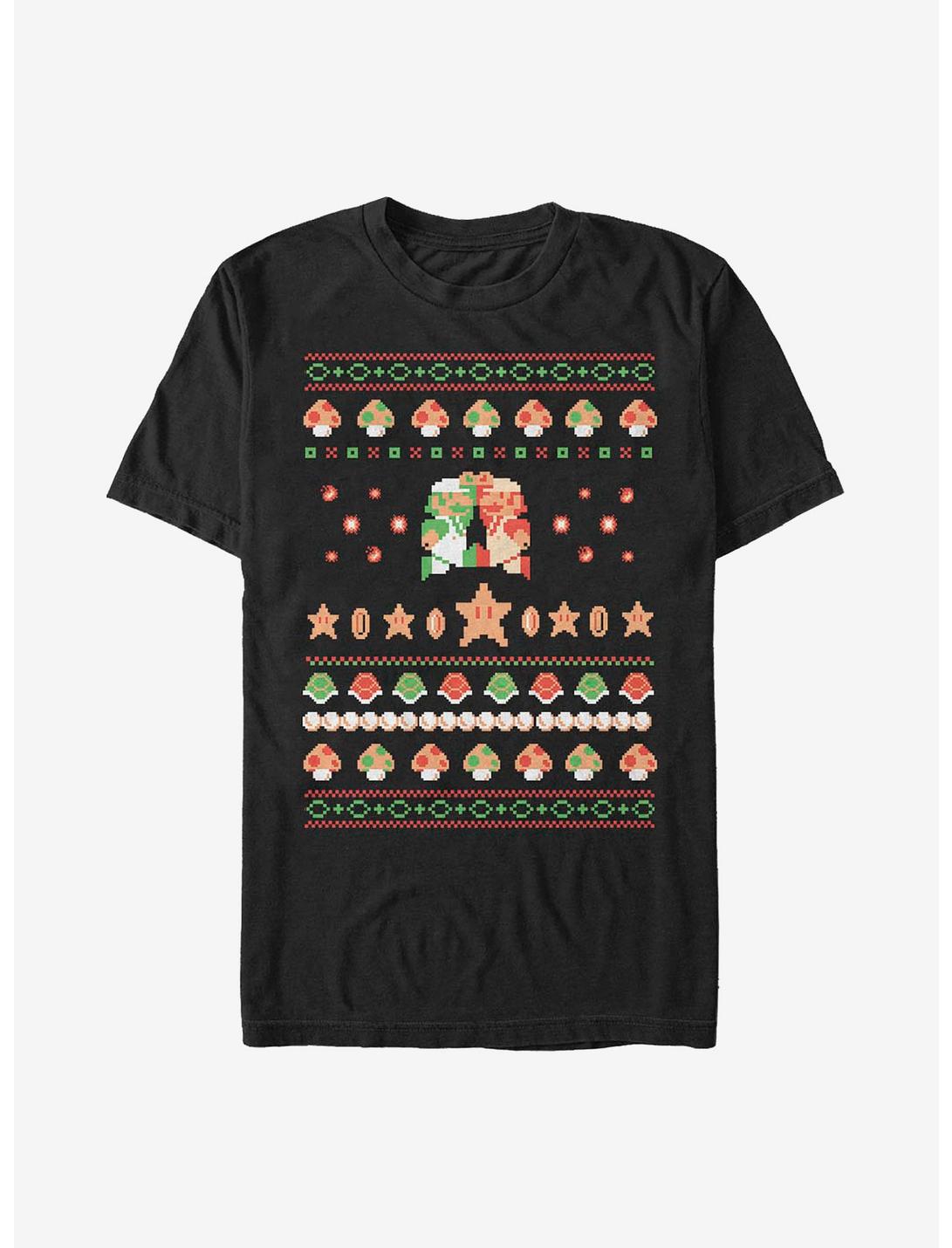 Nintendo Mario Holiday Friendship T-Shirt, BLACK, hi-res