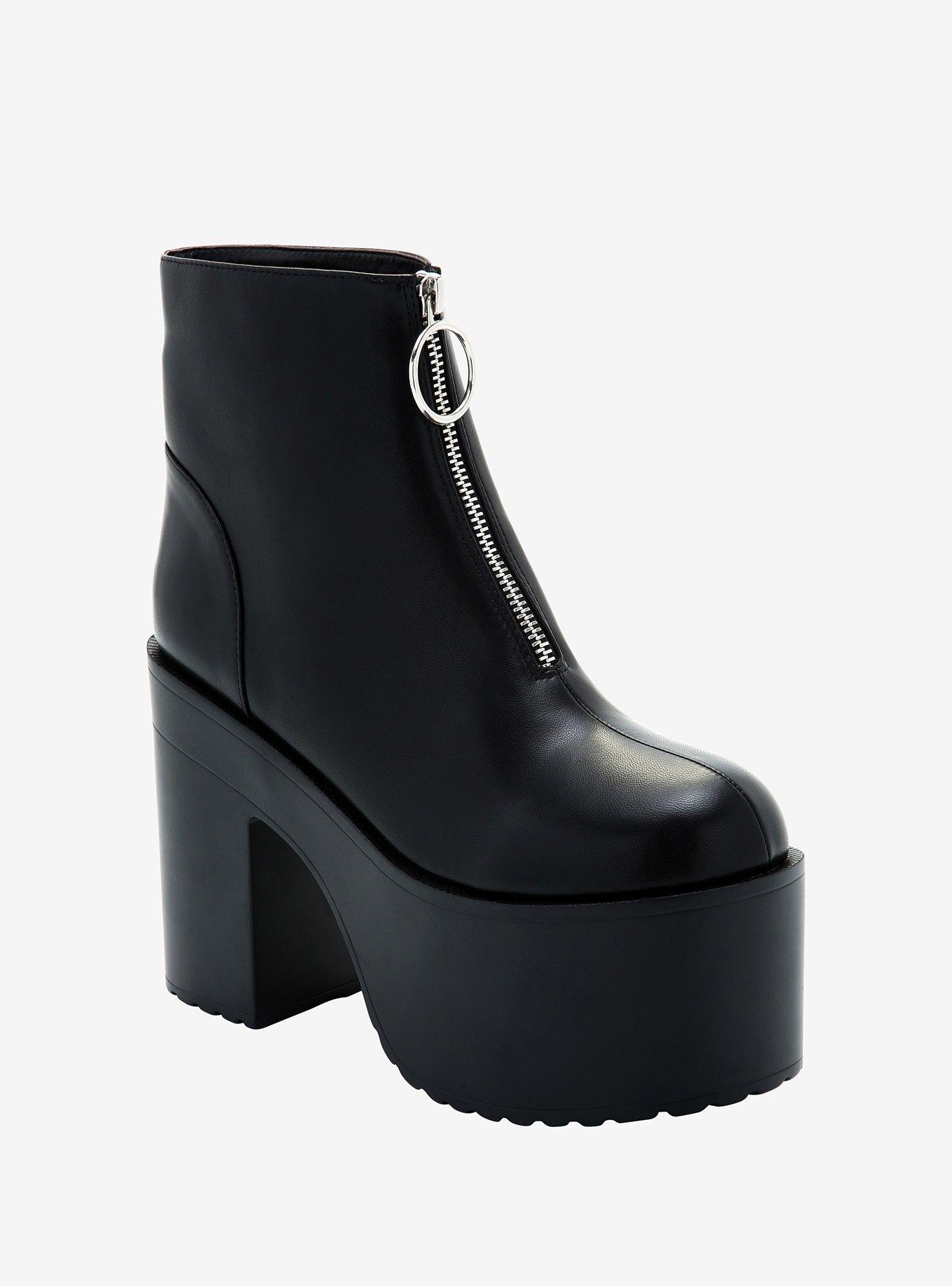 O ring zipper boots sale