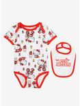 Nissin Cup Noodles x Hello Kitty Infant One-Piece with Bib - BoxLunch Exclusive, RED, hi-res