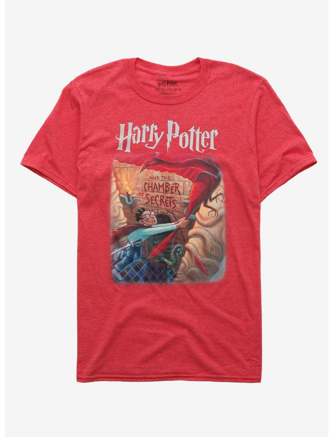 Harry Potter And The Chamber Of Secrets Book Cover T-Shirt, RED, hi-res