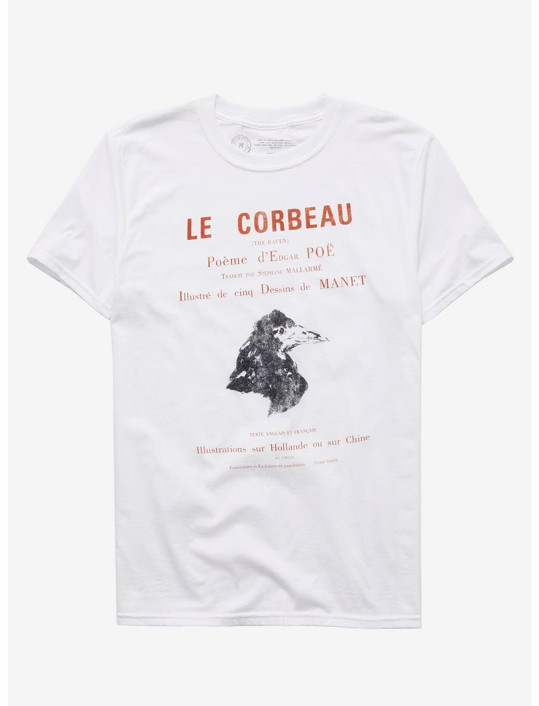 Edgar Allen Poe Le Corbeau T-Shirt, WHITE, hi-res