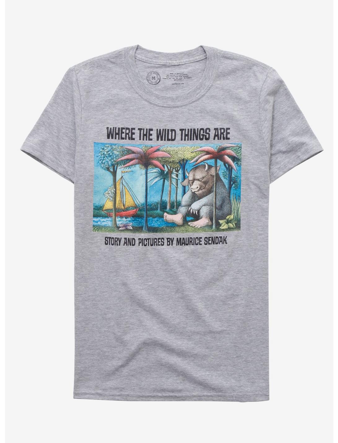 Maurice Sendak Where The Wild Things Are Book Cover T-Shirt, HEATHER, hi-res