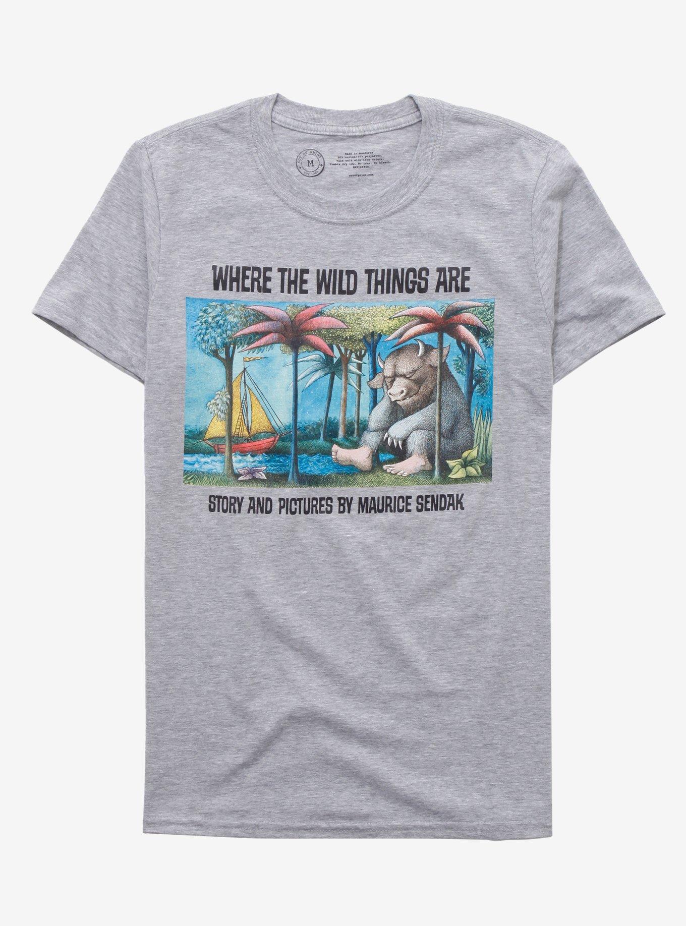 Maurice Sendak Where The Wild Things Are Book Cover T-Shirt, HEATHER, hi-res
