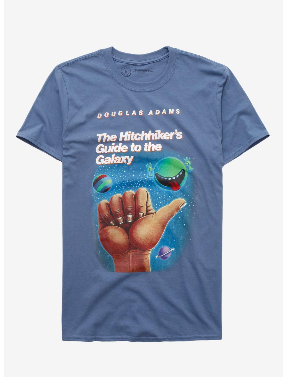 Douglas Adams The Hitchhiker's Guide To The Galaxy Book Cover T-Shirt, SLATE, hi-res