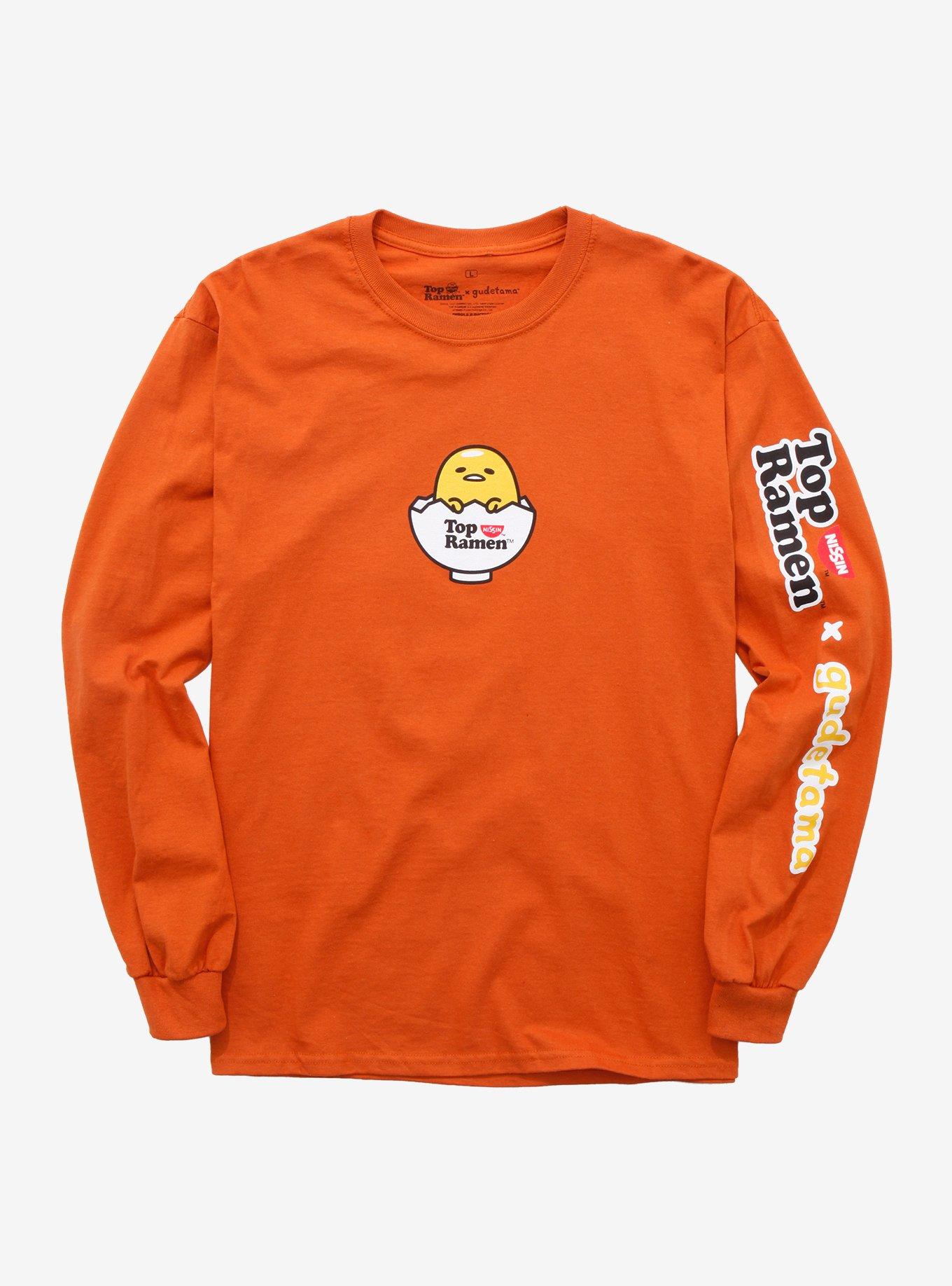 Nissin Top Ramen x Gudetama Bowl Long Sleeve T-Shirt - BoxLunch Exclusive, ORANGE, hi-res
