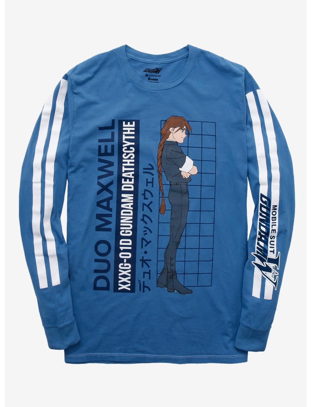 Mobile Suit Gundam Wing Duo Maxwell Long Sleeve T-Shirt - BoxLunch Exclusive, LIGHT BLUE, hi-res