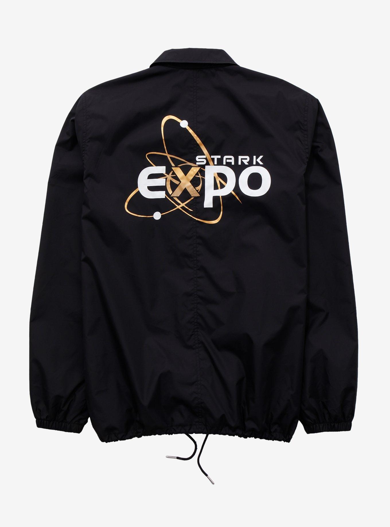 Marvel Iron Man Stark Expo Coach's Jacket - BoxLunch Exclusive, BLACK, hi-res