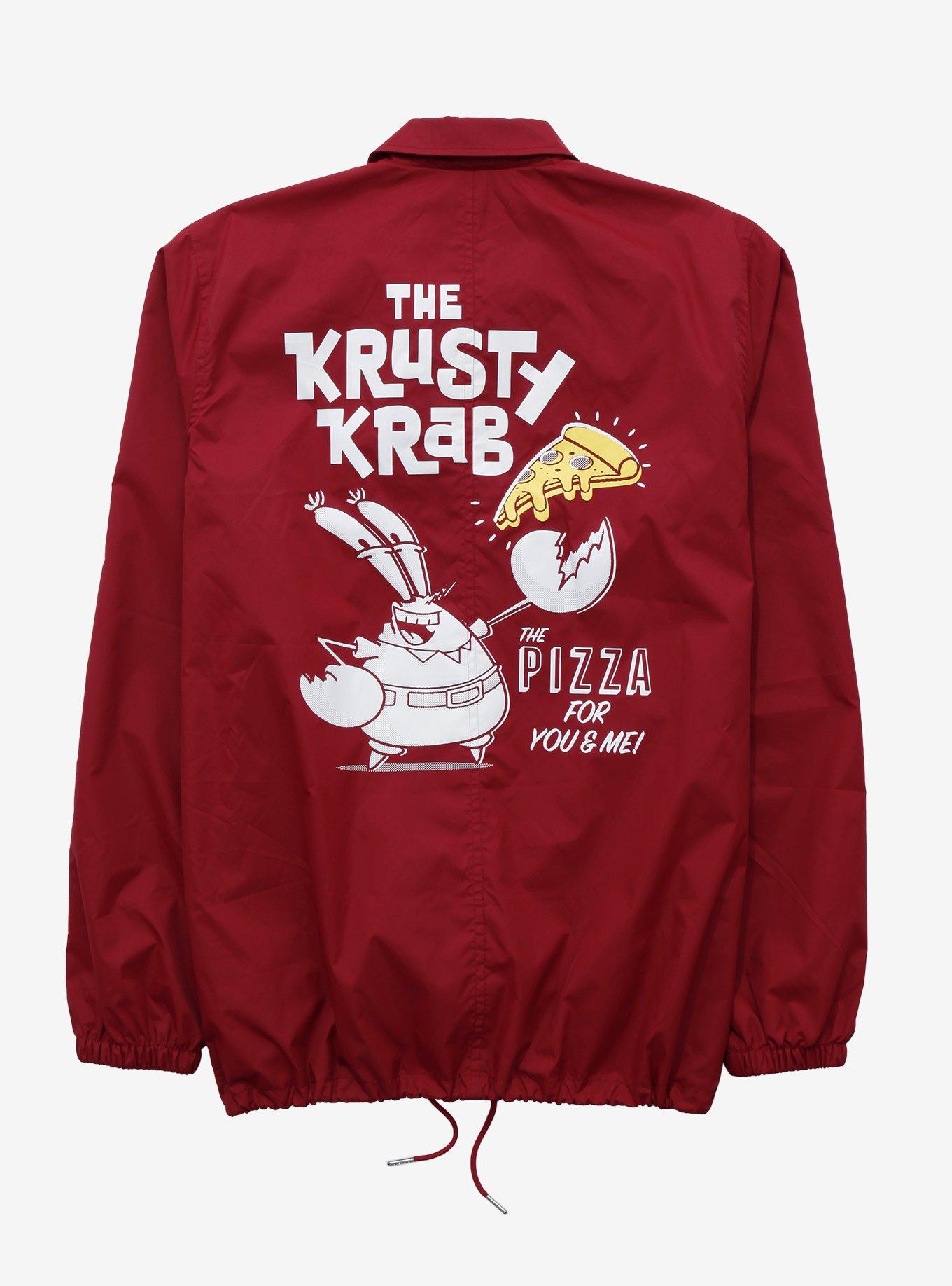 SpongeBob SquarePants Krusty Krab Pizza Coach's Jacket - BoxLunch Exclusive, RED, hi-res