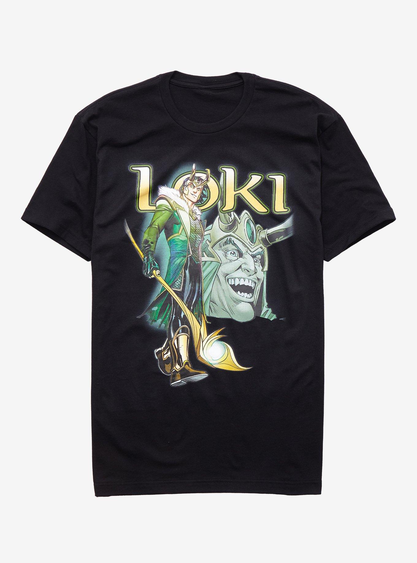 Marvel The Avengers Loki Cartoon T-Shirt, BLACK, hi-res
